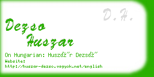 dezso huszar business card